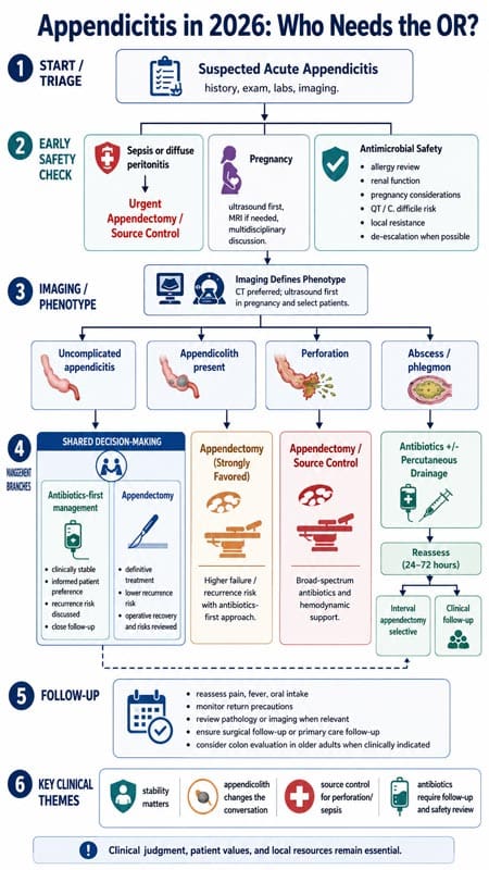 The Great Appendicitis Debate Revisited: Who Still Needs the OR in 2026? 3 Appendicitis