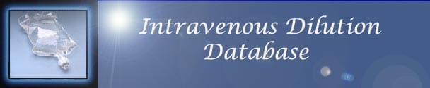 Intravenous Iv Dilution Medication Database